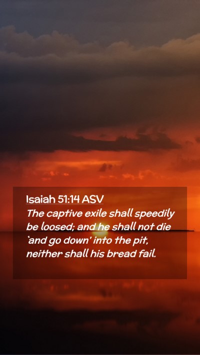 Picture 02 - Isaiah 51:14 ASV Mobile Phone Wallpaper - The captive exile shall speedily be loosed; and - Mobile Bible Verse Wallpaper