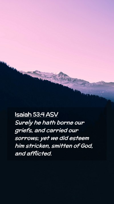 Picture 02 - Isaiah 53:4 ASV Mobile Phone Wallpaper - Surely he hath borne our griefs, and carried our - Mobile Bible Verse Wallpaper