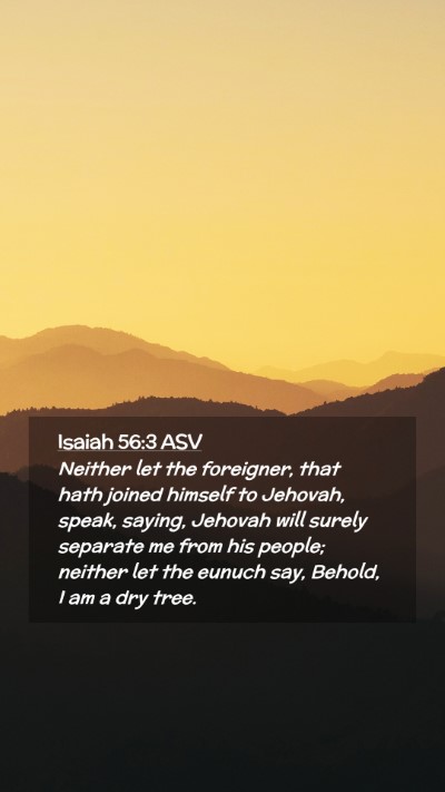 Picture 02 - Isaiah 56:3 ASV Mobile Phone Wallpaper - Neither let the foreigner, that hath joined - Mobile Bible Verse Wallpaper