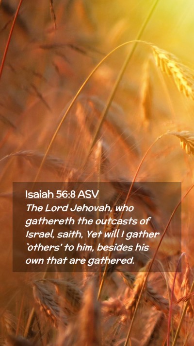 Picture 02 - Isaiah 56:8 ASV Mobile Phone Wallpaper - The Lord Jehovah, who gathereth the outcasts of - Mobile Bible Verse Wallpaper