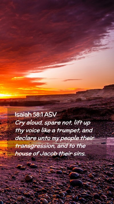 Picture 02 - Isaiah 58:1 ASV Mobile Phone Wallpaper - Cry aloud, spare not, lift up thy voice like a - Mobile Bible Verse Wallpaper