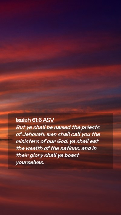 Picture 02 - Isaiah 61:6 ASV Mobile Phone Wallpaper - But ye shall be named the priests of Jehovah; men - Mobile Bible Verse Wallpaper