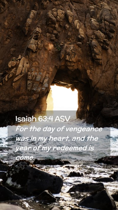 Picture 02 - Isaiah 63:4 ASV Mobile Phone Wallpaper - For the day of vengeance was in my heart, and the - Mobile Bible Verse Wallpaper