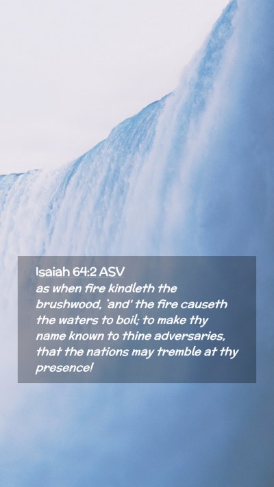 Picture 02 - Isaiah 64:2 ASV Mobile Phone Wallpaper - as when fire kindleth the brushwood, `and' the - Mobile Bible Verse Wallpaper
