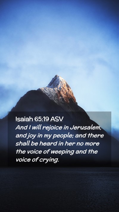Picture 02 - Isaiah 65:19 ASV Mobile Phone Wallpaper - And I will rejoice in Jerusalem, and joy in my - Mobile Bible Verse Wallpaper