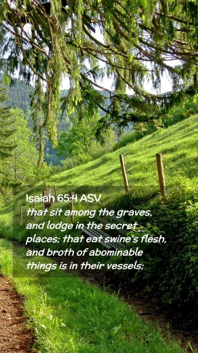 Picture 02 - Isaiah 65:4 ASV Mobile Phone Wallpaper - that sit among the graves, and lodge in the - Mobile Bible Verse Wallpaper