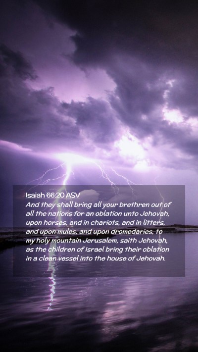 Picture 02 - Isaiah 66:20 ASV Mobile Phone Wallpaper - And they shall bring all your brethren out of all - Mobile Bible Verse Wallpaper