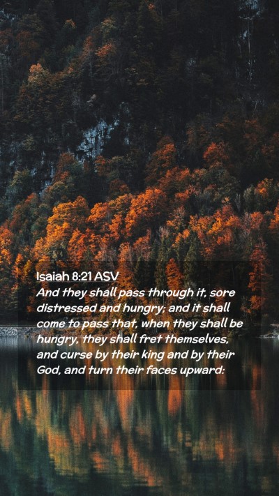 Picture 02 - Isaiah 8:21 ASV Mobile Phone Wallpaper - And they shall pass through it, sore distressed - Mobile Bible Verse Wallpaper