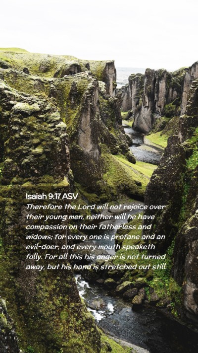 Picture 02 - Isaiah 9:17 ASV Mobile Phone Wallpaper - Therefore the Lord will not rejoice over their - Mobile Bible Verse Wallpaper