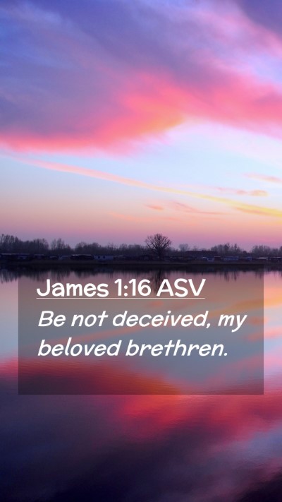 Picture 02 - James 1:16 ASV Mobile Phone Wallpaper - Be not deceived, my beloved - Mobile Bible Verse Wallpaper