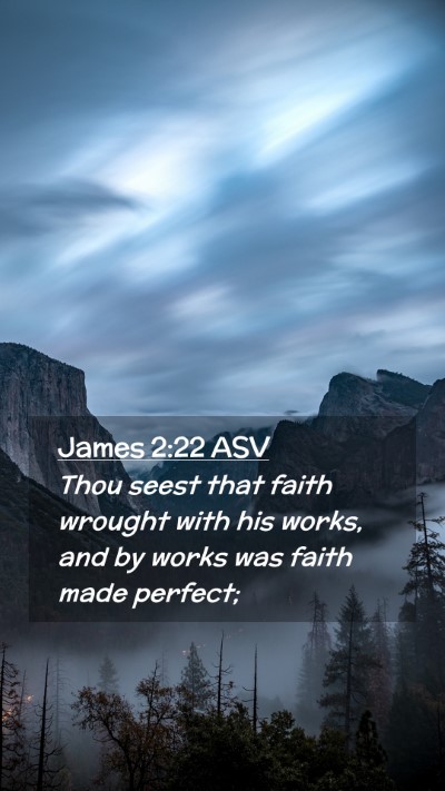 Picture 02 - James 2:22 ASV Mobile Phone Wallpaper - Thou seest that faith wrought with his works, and - Mobile Bible Verse Wallpaper