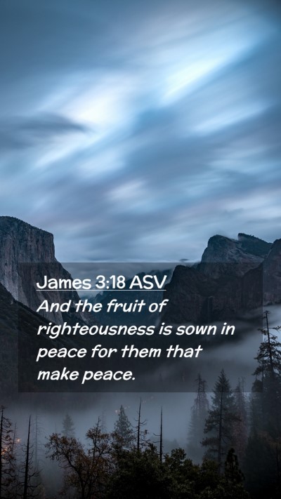 Picture 02 - James 3:18 ASV Mobile Phone Wallpaper - And the fruit of righteousness is sown in peace - Mobile Bible Verse Wallpaper