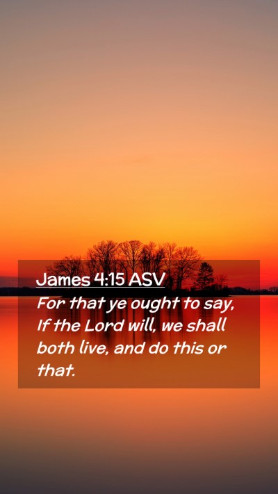 Picture 02 - James 4:15 ASV Mobile Phone Wallpaper - For that ye ought to say, If the Lord will, we - Mobile Bible Verse Wallpaper