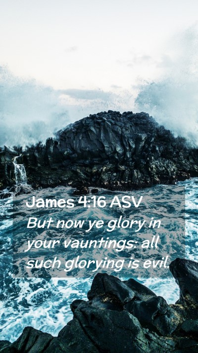 Picture 02 - James 4:16 ASV Mobile Phone Wallpaper - But now ye glory in your vauntings: all such - Mobile Bible Verse Wallpaper