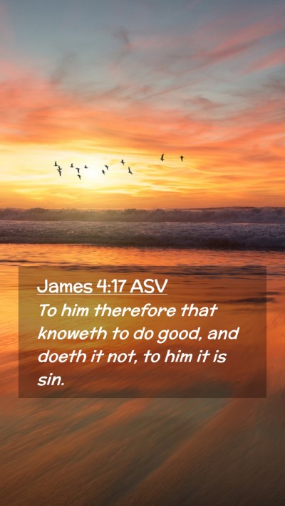 Picture 02 - James 4:17 ASV Mobile Phone Wallpaper - To him therefore that knoweth to do good, and - Mobile Bible Verse Wallpaper