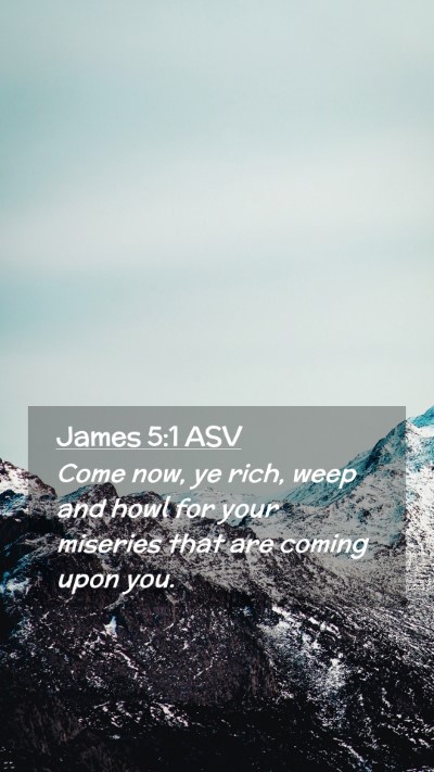 Picture 02 - James 5:1 ASV Mobile Phone Wallpaper - Come now, ye rich, weep and howl for your - Mobile Bible Verse Wallpaper