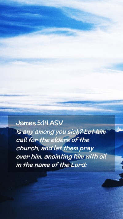 Picture 02 - James 5:14 ASV Mobile Phone Wallpaper - Is any among you sick? Let him call for the - Mobile Bible Verse Wallpaper