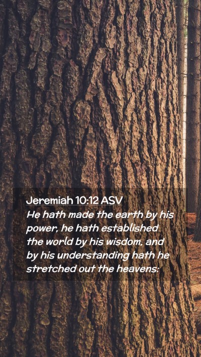 Picture 02 - Jeremiah 10:12 ASV Mobile Phone Wallpaper - He hath made the earth by his power, he hath - Mobile Bible Verse Wallpaper