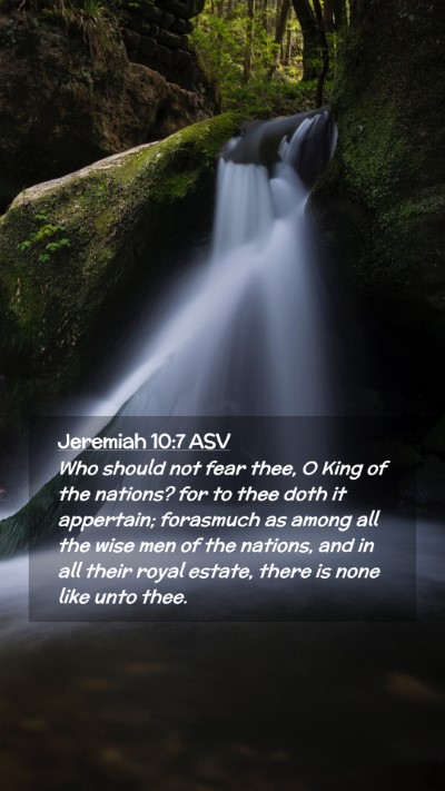 Picture 02 - Jeremiah 10:7 ASV Mobile Phone Wallpaper - Who should not fear thee, O King of the nations? - Mobile Bible Verse Wallpaper