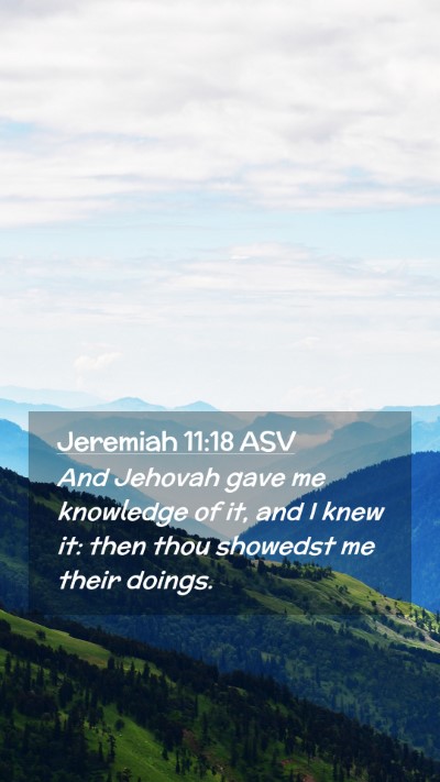 Picture 02 - Jeremiah 11:18 ASV Mobile Phone Wallpaper - And Jehovah gave me knowledge of it, and I knew - Mobile Bible Verse Wallpaper