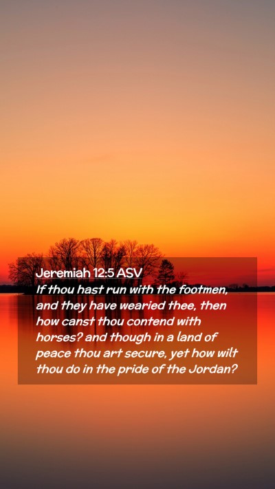 Picture 02 - Jeremiah 12:5 ASV Mobile Phone Wallpaper - If thou hast run with the footmen, and they have - Mobile Bible Verse Wallpaper