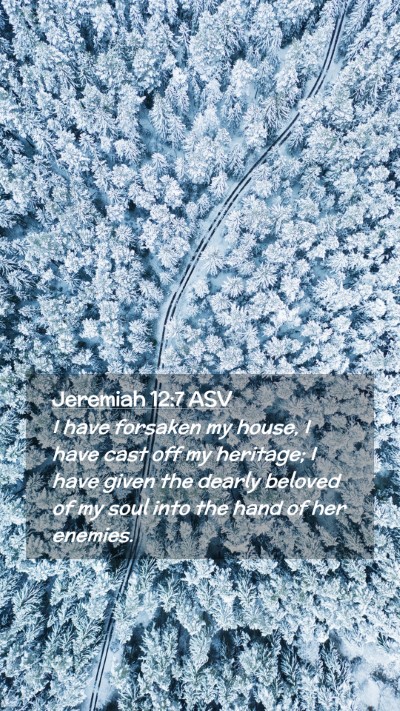 Picture 02 - Jeremiah 12:7 ASV Mobile Phone Wallpaper - I have forsaken my house, I have cast off my - Mobile Bible Verse Wallpaper