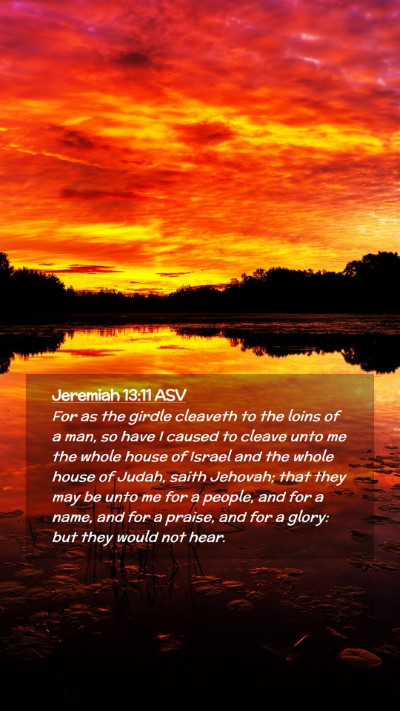 Picture 02 - Jeremiah 13:11 ASV Mobile Phone Wallpaper - For as the girdle cleaveth to the loins of a man, - Mobile Bible Verse Wallpaper