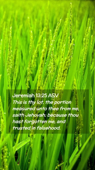 Picture 02 - Jeremiah 13:25 ASV Mobile Phone Wallpaper - This is thy lot, the portion measured unto thee - Mobile Bible Verse Wallpaper