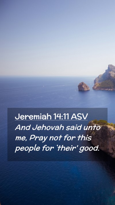 Picture 02 - Jeremiah 14:11 ASV Mobile Phone Wallpaper - And Jehovah said unto me, Pray not for this - Mobile Bible Verse Wallpaper