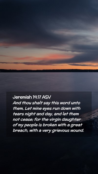 Picture 02 - Jeremiah 14:17 ASV Mobile Phone Wallpaper - And thou shalt say this word unto them, Let mine - Mobile Bible Verse Wallpaper