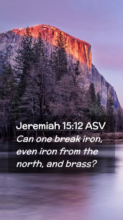 Picture 02 - Jeremiah 15:12 ASV Mobile Phone Wallpaper - Can one break iron, even iron from the north, and - Mobile Bible Verse Wallpaper