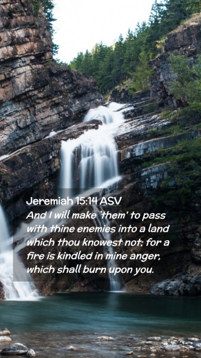 Picture 02 - Jeremiah 15:14 ASV Mobile Phone Wallpaper - And I will make `them' to pass with thine enemies - Mobile Bible Verse Wallpaper