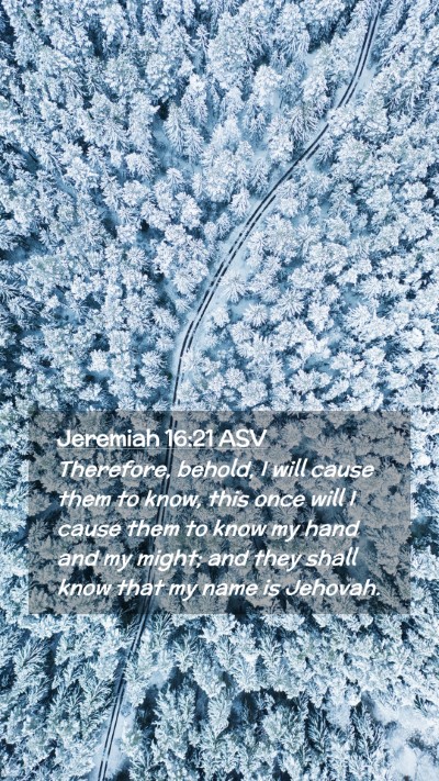 Picture 02 - Jeremiah 16:21 ASV Mobile Phone Wallpaper - Therefore, behold, I will cause them to know, - Mobile Bible Verse Wallpaper