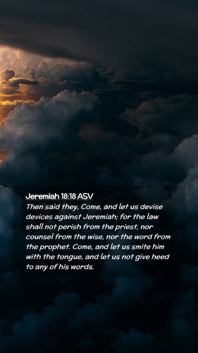 Picture 02 - Jeremiah 18:18 ASV Mobile Phone Wallpaper - Then said they, Come, and let us devise devices - Mobile Bible Verse Wallpaper