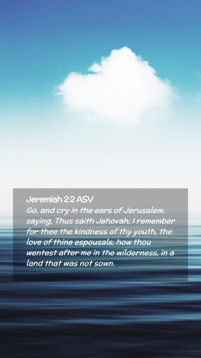 Picture 02 - Jeremiah 2:2 ASV Mobile Phone Wallpaper - Go, and cry in the ears of Jerusalem, saying, - Mobile Bible Verse Wallpaper