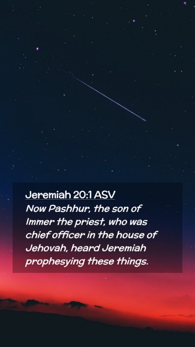 Picture 02 - Jeremiah 20:1 ASV Mobile Phone Wallpaper - Now Pashhur, the son of Immer the priest, who was - Mobile Bible Verse Wallpaper
