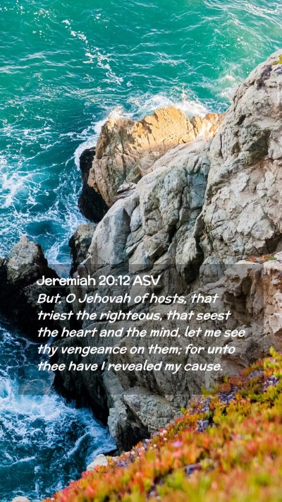 Picture 02 - Jeremiah 20:12 ASV Mobile Phone Wallpaper - But, O Jehovah of hosts, that triest the - Mobile Bible Verse Wallpaper