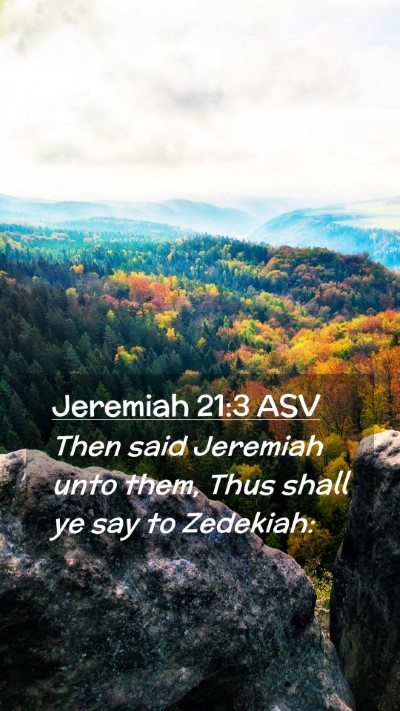Picture 02 - Jeremiah 21:3 ASV Mobile Phone Wallpaper - Then said Jeremiah unto them, Thus shall ye say - Mobile Bible Verse Wallpaper