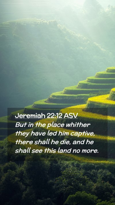 Picture 02 - Jeremiah 22:12 ASV Mobile Phone Wallpaper - But in the place whither they have led him - Mobile Bible Verse Wallpaper