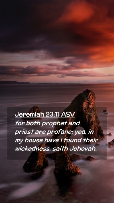 Picture 02 - Jeremiah 23:11 ASV Mobile Phone Wallpaper - for both prophet and priest are profane; yea, in - Mobile Bible Verse Wallpaper
