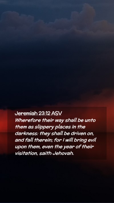 Picture 02 - Jeremiah 23:12 ASV Mobile Phone Wallpaper - Wherefore their way shall be unto them as - Mobile Bible Verse Wallpaper