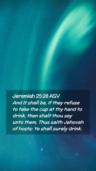 Picture 02 - Jeremiah 25:28 ASV Mobile Phone Wallpaper - And it shall be, if they refuse to take the cup - Mobile Bible Verse Wallpaper