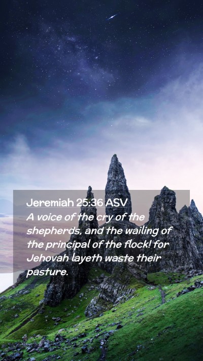 Picture 02 - Jeremiah 25:36 ASV Mobile Phone Wallpaper - A voice of the cry of the shepherds, and the - Mobile Bible Verse Wallpaper