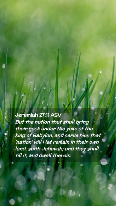 Picture 02 - Jeremiah 27:11 ASV Mobile Phone Wallpaper - But the nation that shall bring their neck under - Mobile Bible Verse Wallpaper