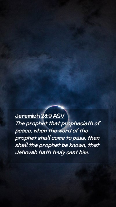 Picture 02 - Jeremiah 28:9 ASV Mobile Phone Wallpaper - The prophet that prophesieth of peace, when the - Mobile Bible Verse Wallpaper