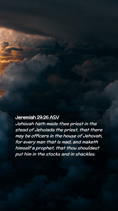 Picture 02 - Jeremiah 29:26 ASV Mobile Phone Wallpaper - Jehovah hath made thee priest in the stead of - Mobile Bible Verse Wallpaper