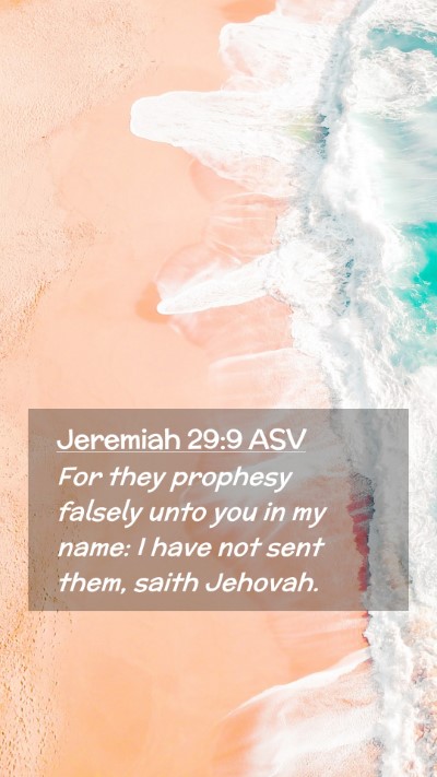 Picture 02 - Jeremiah 29:9 ASV Mobile Phone Wallpaper - For they prophesy falsely unto you in my name: I - Mobile Bible Verse Wallpaper