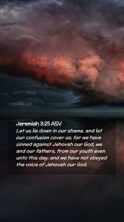 Picture 02 - Jeremiah 3:25 ASV Mobile Phone Wallpaper - Let us lie down in our shame, and let our - Mobile Bible Verse Wallpaper