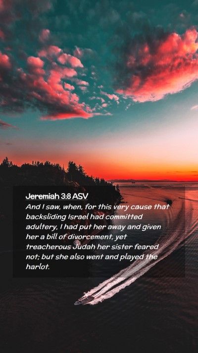 Picture 02 - Jeremiah 3:8 ASV Mobile Phone Wallpaper - And I saw, when, for this very cause that - Mobile Bible Verse Wallpaper