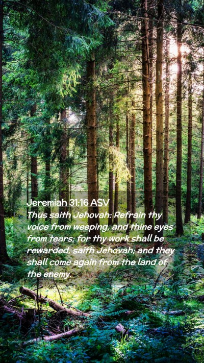 Picture 02 - Jeremiah 31:16 ASV Mobile Phone Wallpaper - Thus saith Jehovah: Refrain thy voice from - Mobile Bible Verse Wallpaper
